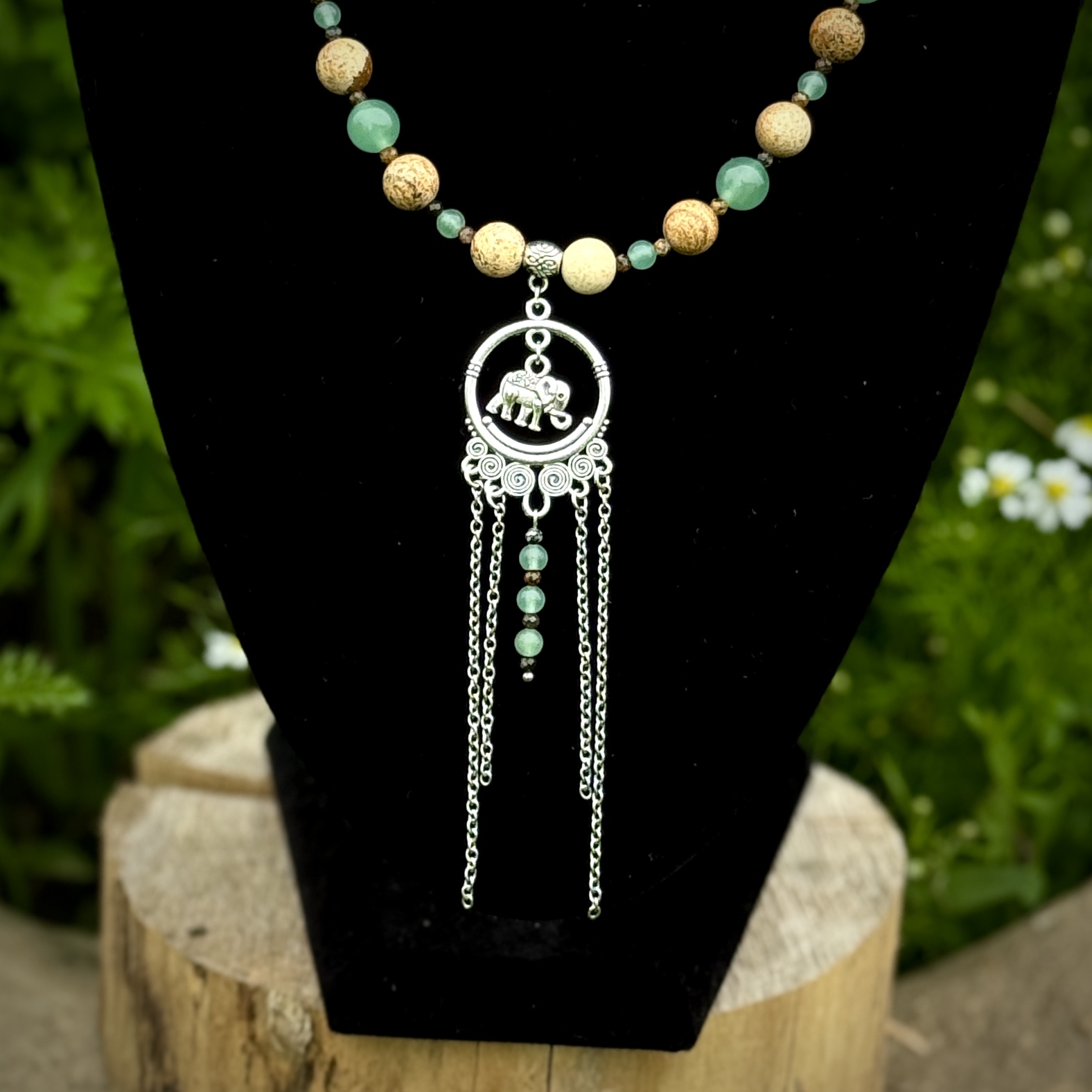 Keeper of Wisdom Necklace + Picture Jasper, Green Aventuring & Oolite - Image 2