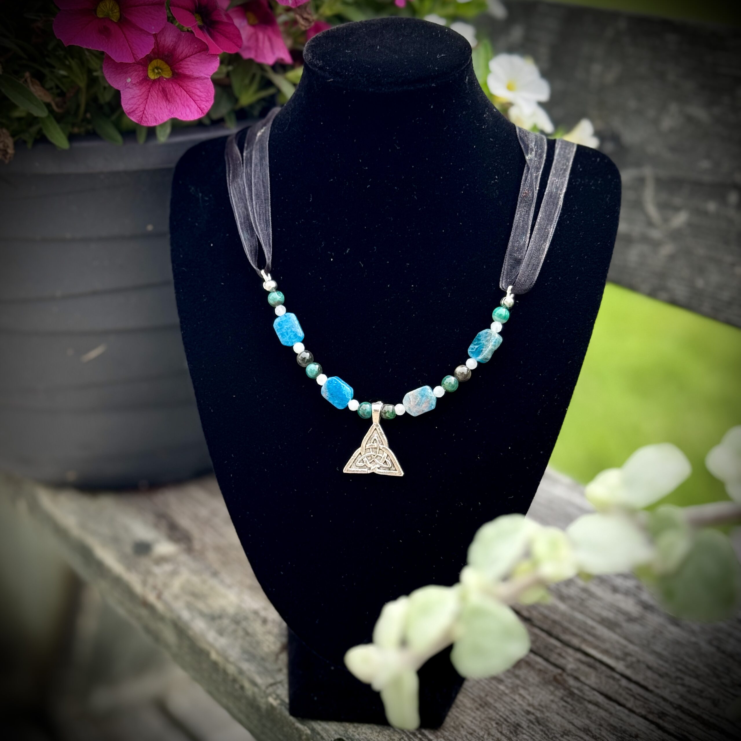 Aisling's Dream Necklace + Apatite, Moonstone & Blue Kyanite